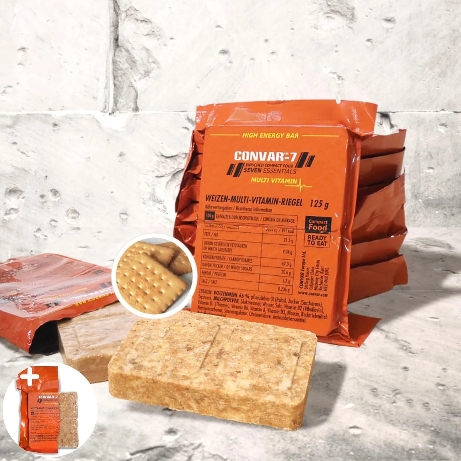 CONVAR-7 Pack Barritas Energeticas Multivitaminicas de Emergencia