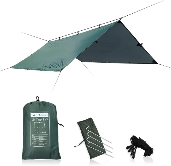 DD Hammocks Tarp 3x3 Olive Green — kit de emergencia pandemia en el vehículo