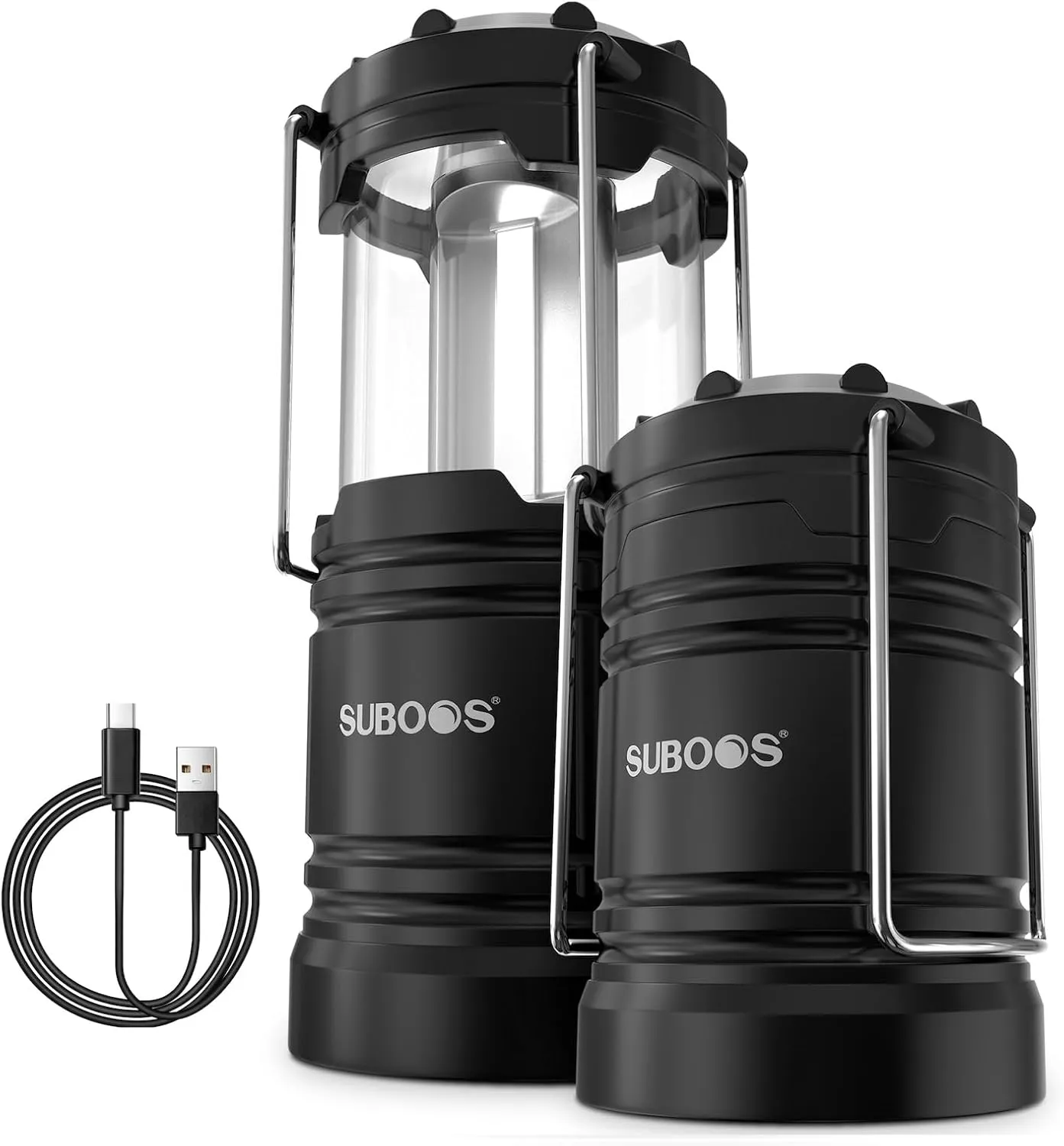 SUBOOS Farol de Camping Recargable Solar y Pilas con Base Magnetica