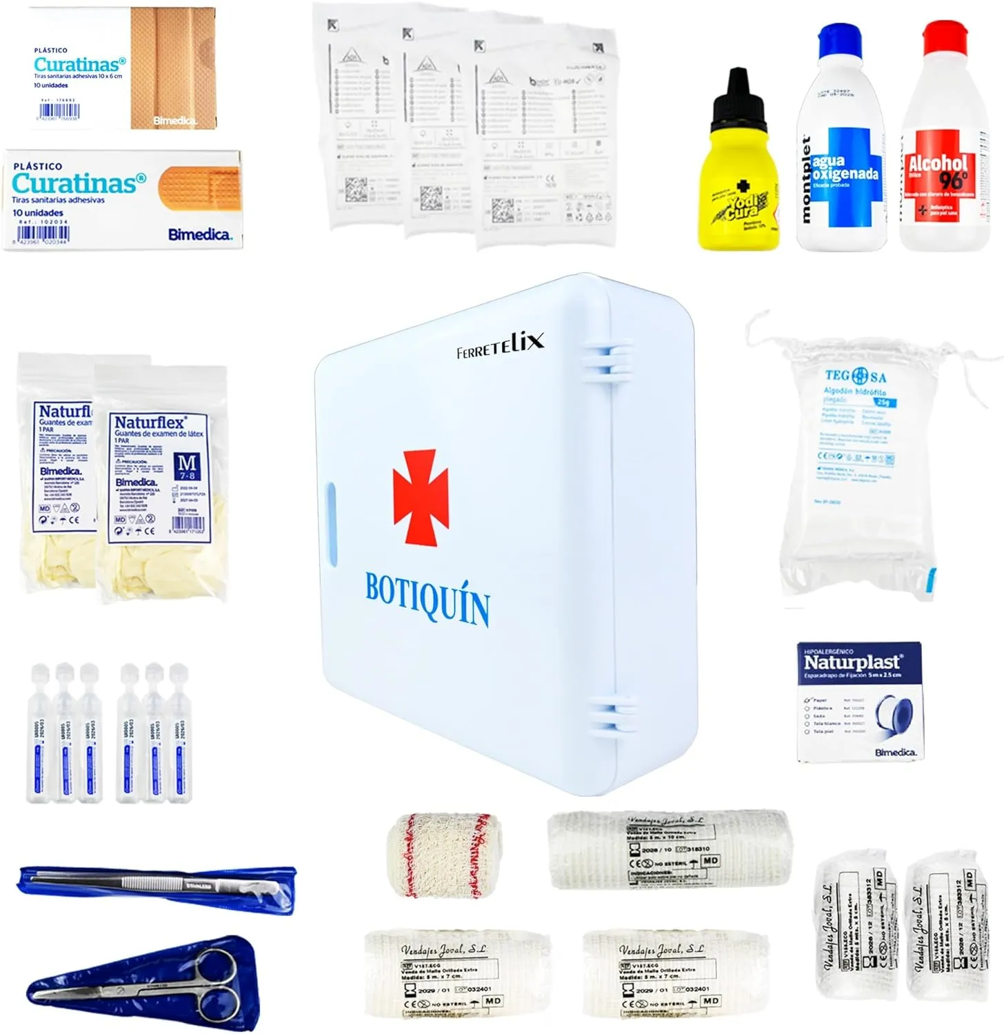Ferretelix Botiquin Armario de Pared con Dotacion Completa
