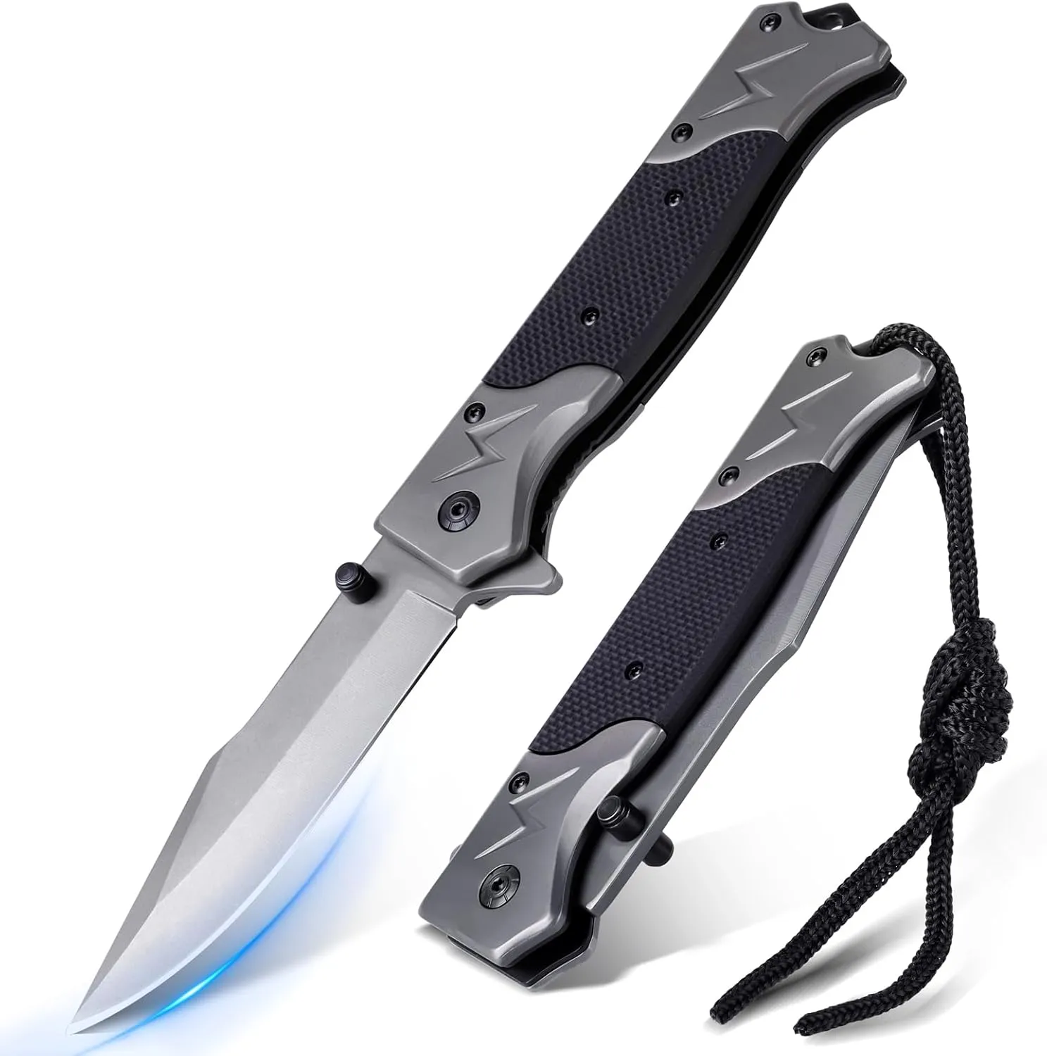 Navaja Plegable EDC Acero Inoxidable con Clip y Rompevidrio