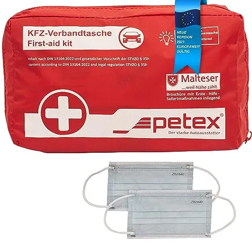 Petex Bolsa de Primeros Auxilios DIN 13164 Roja