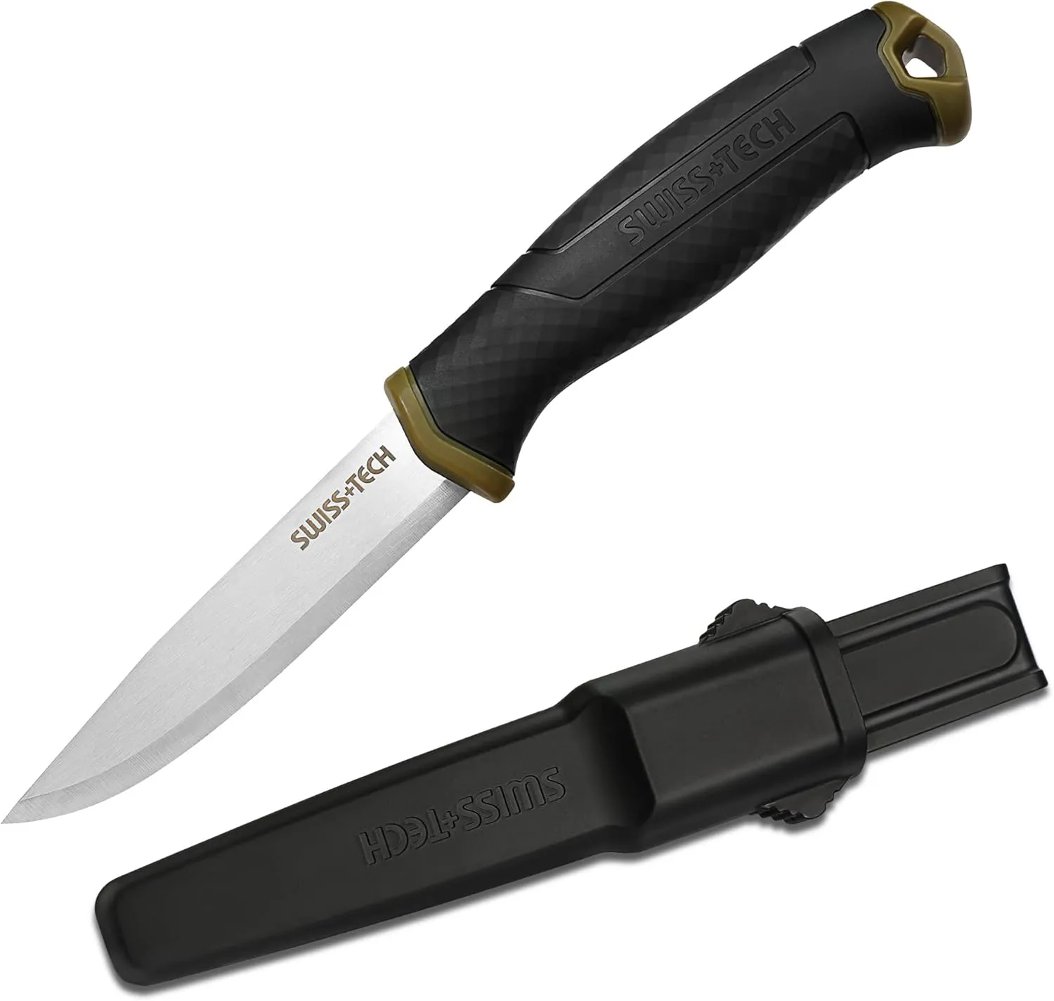 Swiss+Tech Cuchillo Hoja Fija Acero Inoxidable con Funda