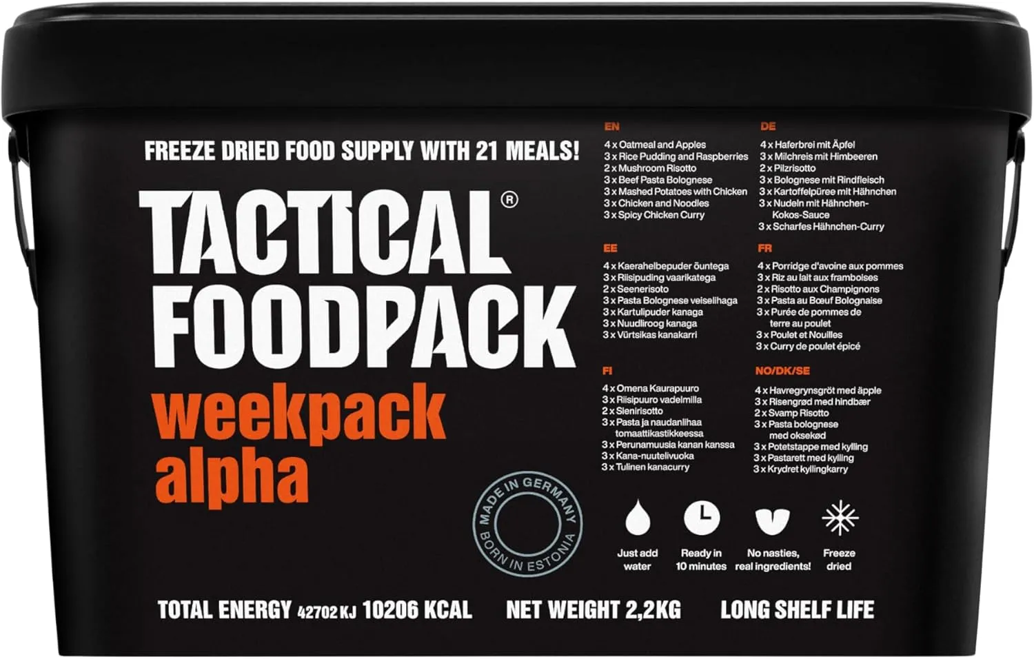 Tactical FoodPack Weekpack Alpha - 7 Dias de Comida Liofilizada