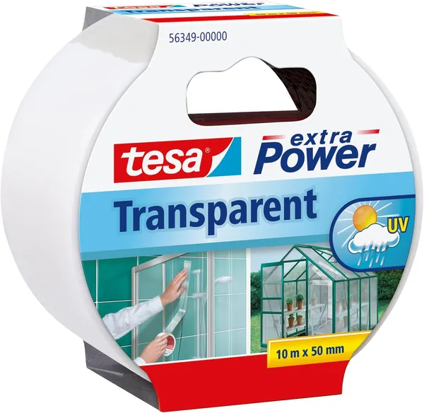 tesa Extra Power Clear Cinta Impermeable Transparente Exterior 10m — kit de emergencia pandemia en un piso
