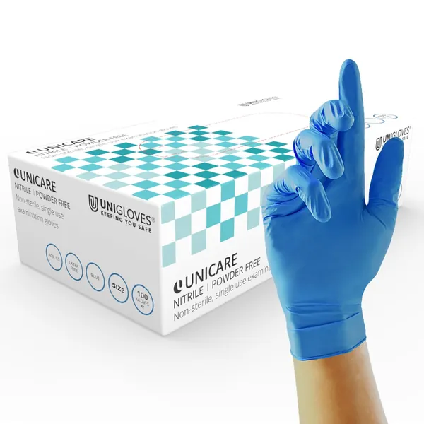 UNIGLOVES Unicare GS0033 Guantes Nitrilo Premium Talla M Pack 100 — kit de emergencia pandemia en el vehículo