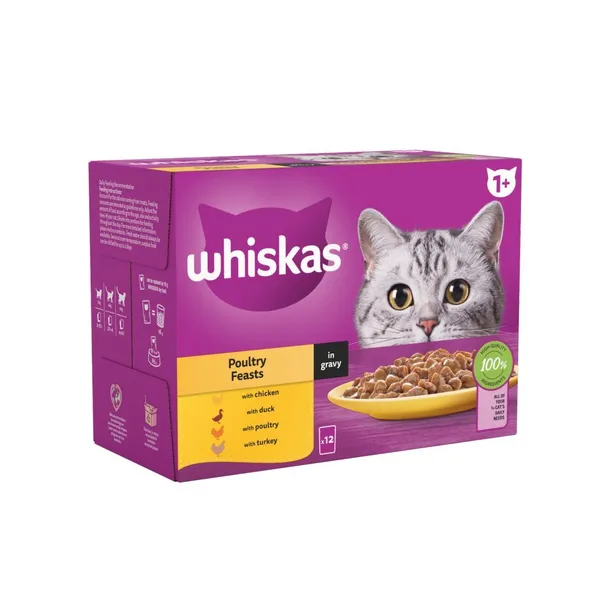 Whiskas Comida Humeda Gato Adulto Pack 48x85g